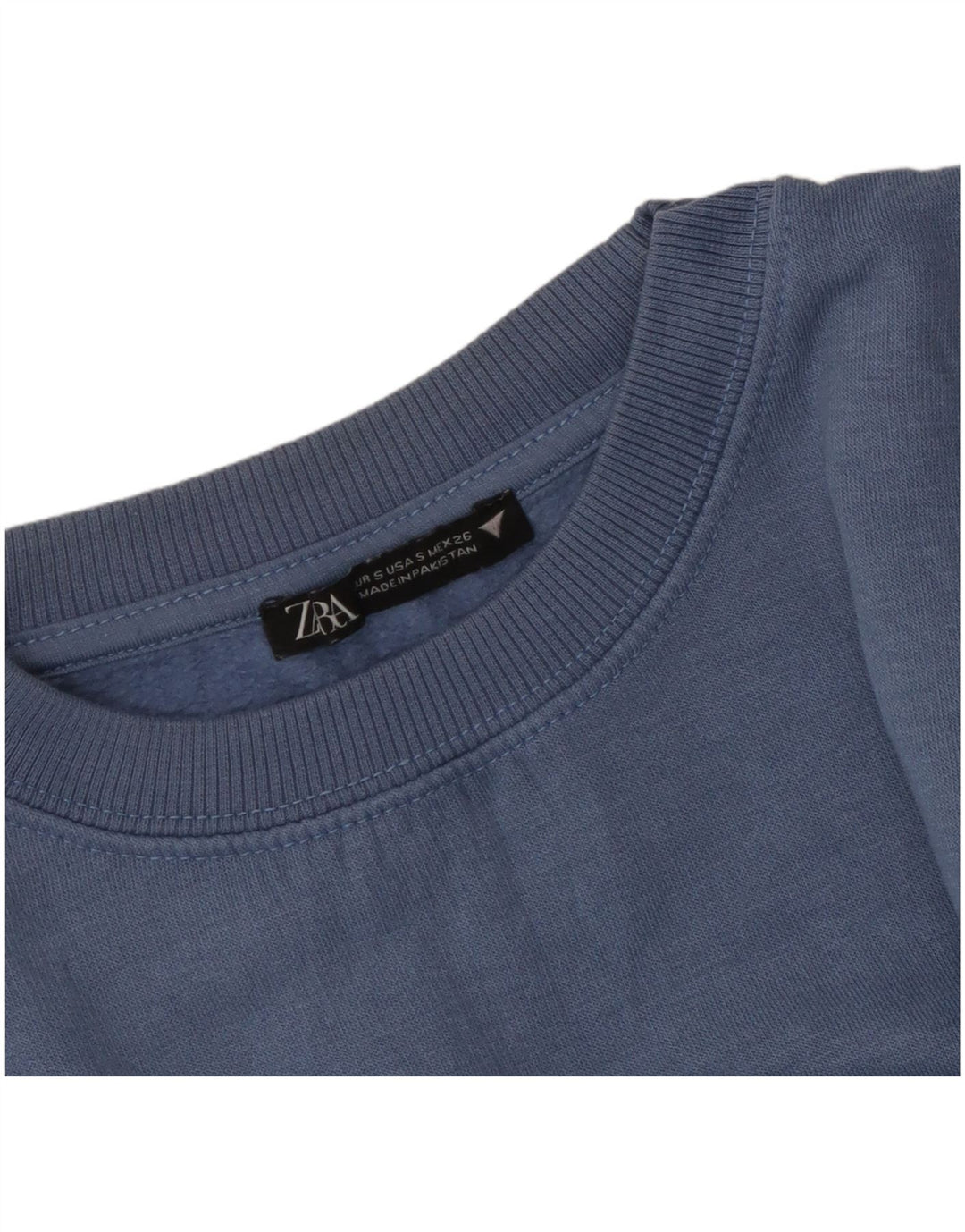 ZARA Damen Übergroßer Crop-Sweatshirt-Pullover UK 10 Small Blau