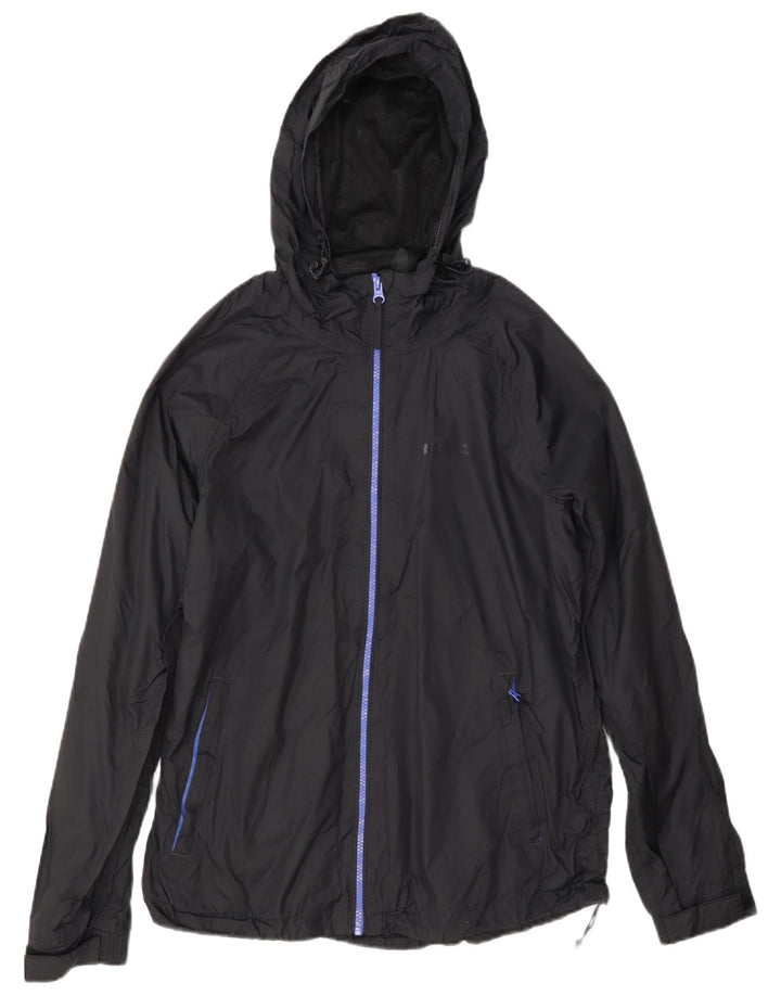 Mountain Warehouse Damen-Regenjacke mit Kapuze, UK 12, Mittelschwarzes Nylon