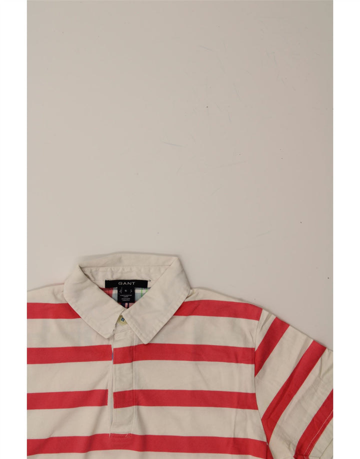 GANT Mens Polo Shirt Small Red Striped Cotton Vintage Gant and Second-Hand Gant from Messina Hembry 