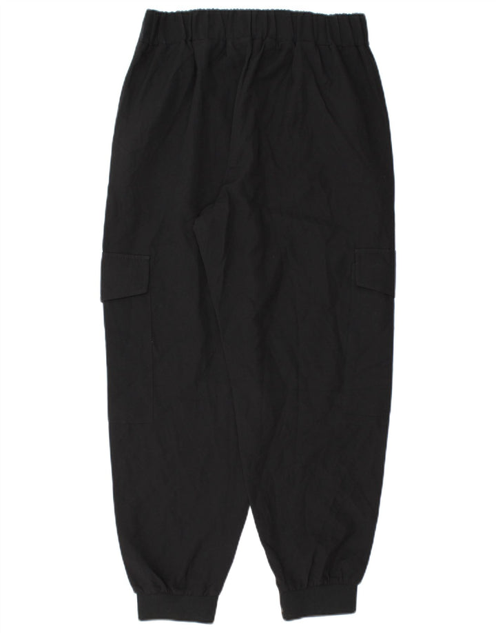 Zara Damen Crop Jogger Cargohose Small W26 L25 Schwarz Polyester