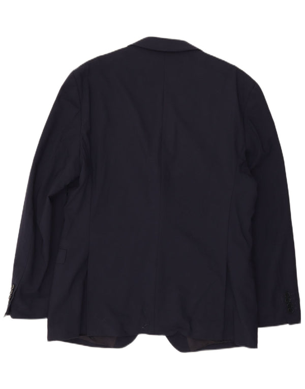 Ted Baker Herren Slim Fit 2-Knopf-Blazerjacke UK 46 3XL Marineblaue Wolle