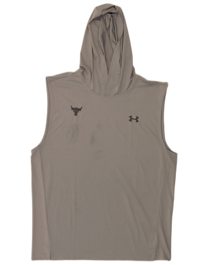UNDER ARMOUR Herren-Kapuzenweste Top UK 44/46 Große graue Baumwolle