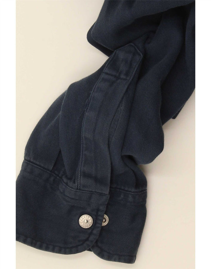 Carrera Herren-Jeanshemd, Größe 39/40, mittelmarineblaue Baumwolle