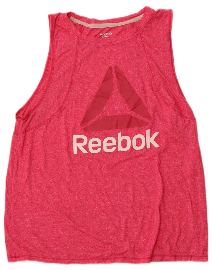 REEBOK Damen Graphic Vest Top UK 14 Large Pink