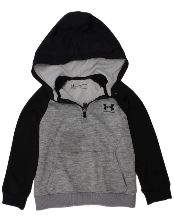 UNDER ARMOUR Jungen Cold Gear Kapuzenpullover, 6–7 Jahre, XS, Grau, Farbblock