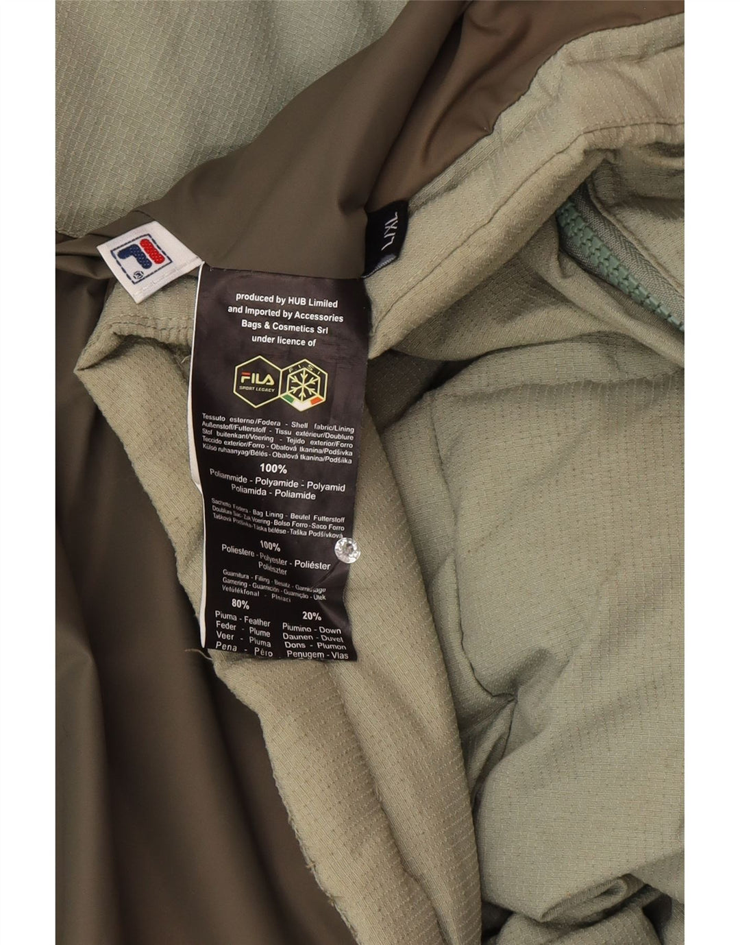 Fila Herren Wattierte Weste UK 40 Large Grün Polyamid