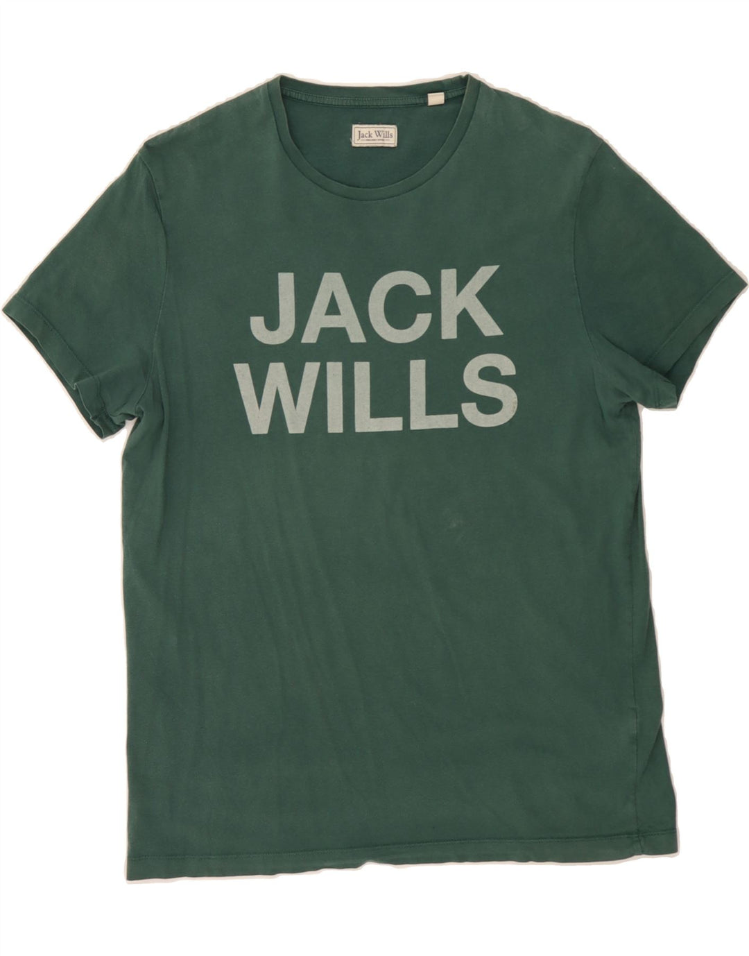 JACK WILLS Mens Graphic T-Shirt Top Small Green Cotton Vintage Jack Wills and Second-Hand Jack Wills from Messina Hembry 