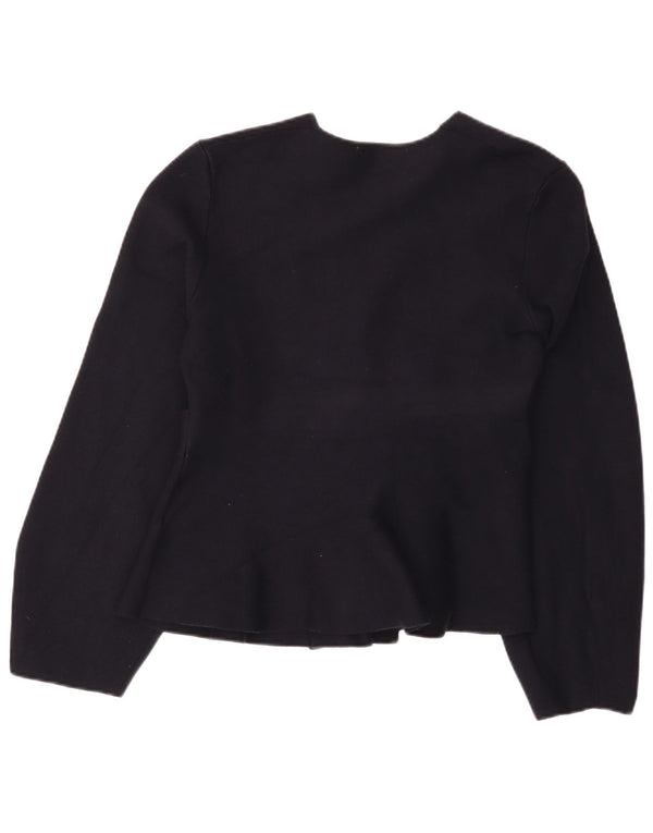 Zara Damen-Cardigan-Pullover UK 10 Small Marineblau Polyamid