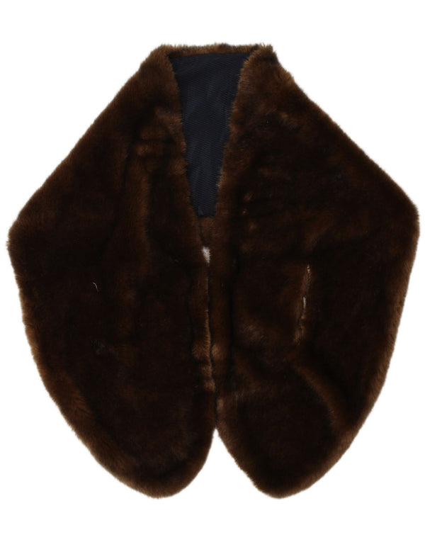 Vintage Damen Kunstfell Stola Schal Einheitsgröße L63 Braun