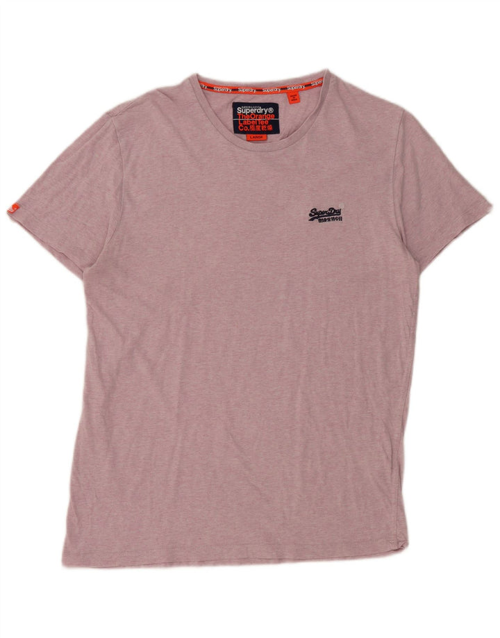 Superdry Damen T-Shirt Top UK 16 Large Rosa Baumwolle