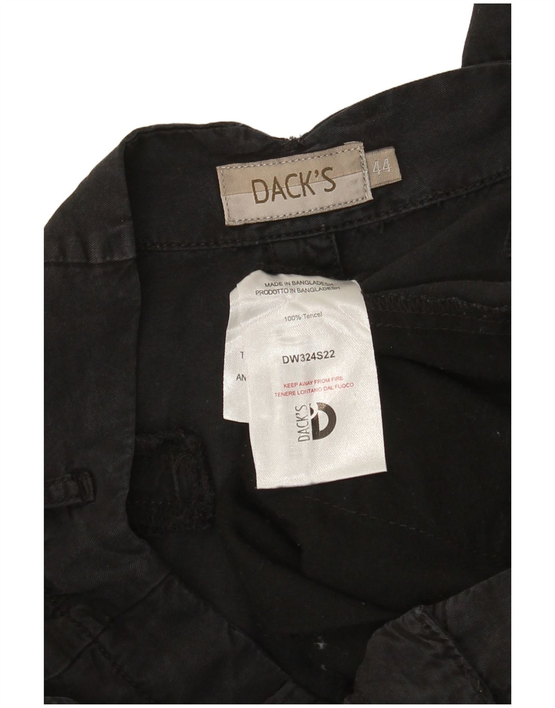 Dack's Damen Caprihose mit weitem Bein IT 44 Medium W30 L23 Schwarz Tencel