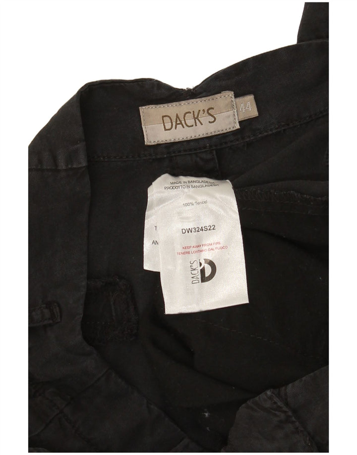 Dack's Damen Caprihose mit weitem Bein IT 44 Medium W30 L23 Schwarz Tencel