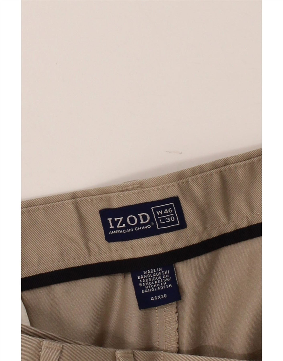 IZOD Mens Pegged Chino Trousers W46 L30 Beige Cotton Vintage Izod and Second-Hand Izod from Messina Hembry 