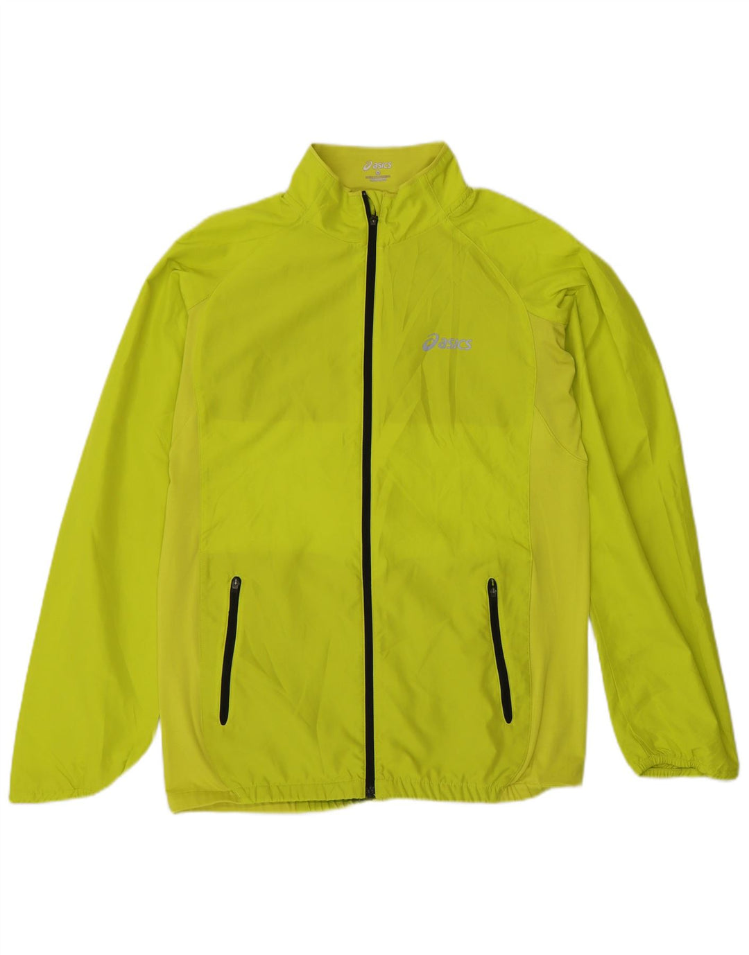 Asics Herren-Trainingsanzug, Top-Jacke, klein, grünes Polyester