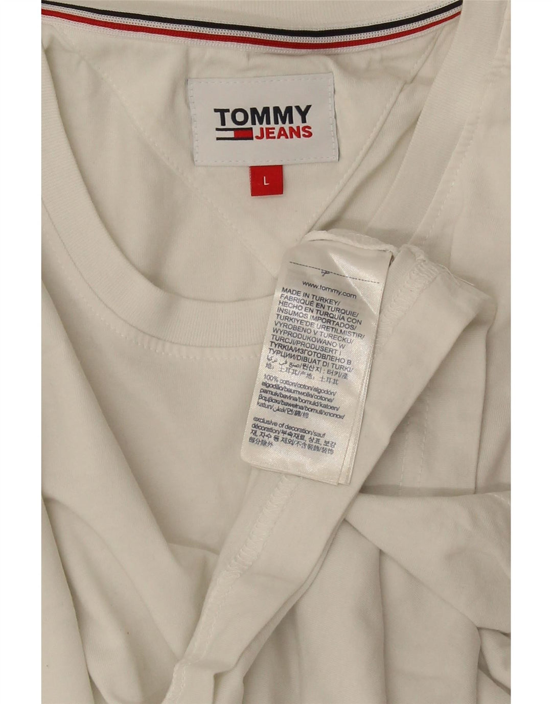 TOMMY HILFIGER Herren T-Shirt Top Große weiße Baumwolle