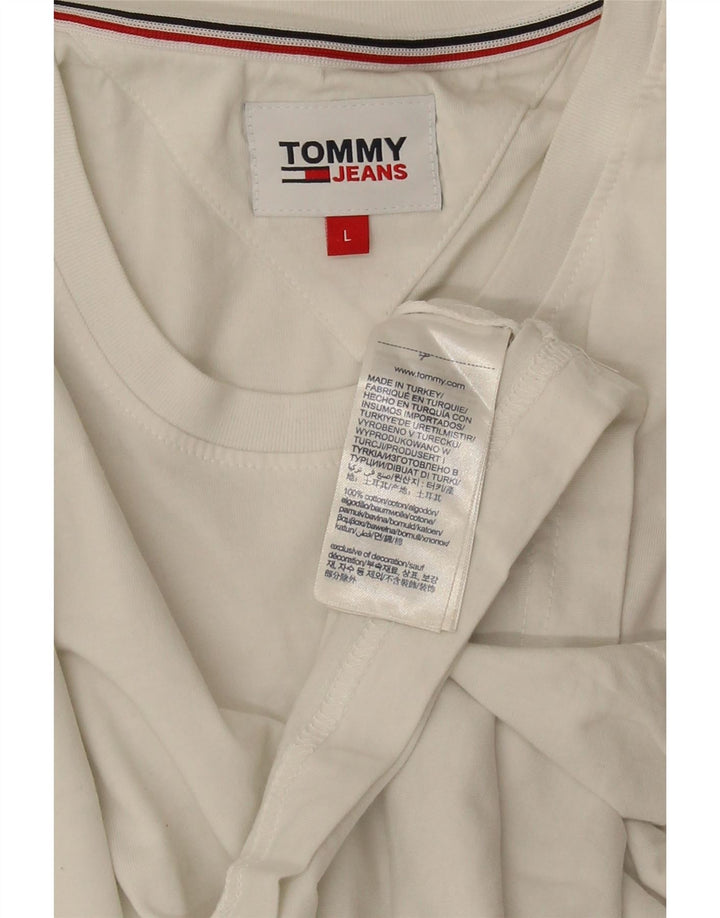 TOMMY HILFIGER Herren T-Shirt Top Große weiße Baumwolle
