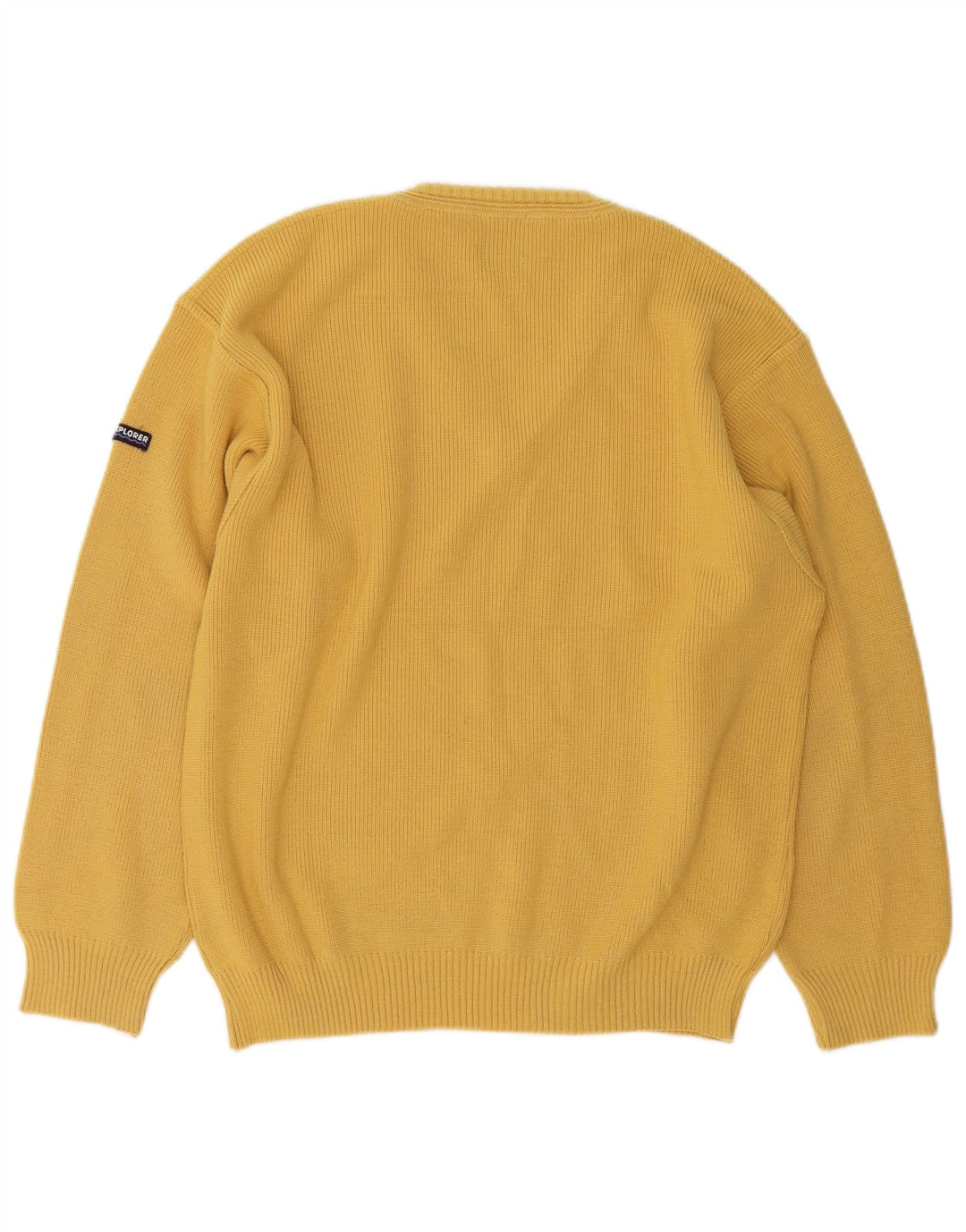 Explorer Herren-Pullover mit V-Ausschnitt, IT 50, mittelgelbe Wolle
