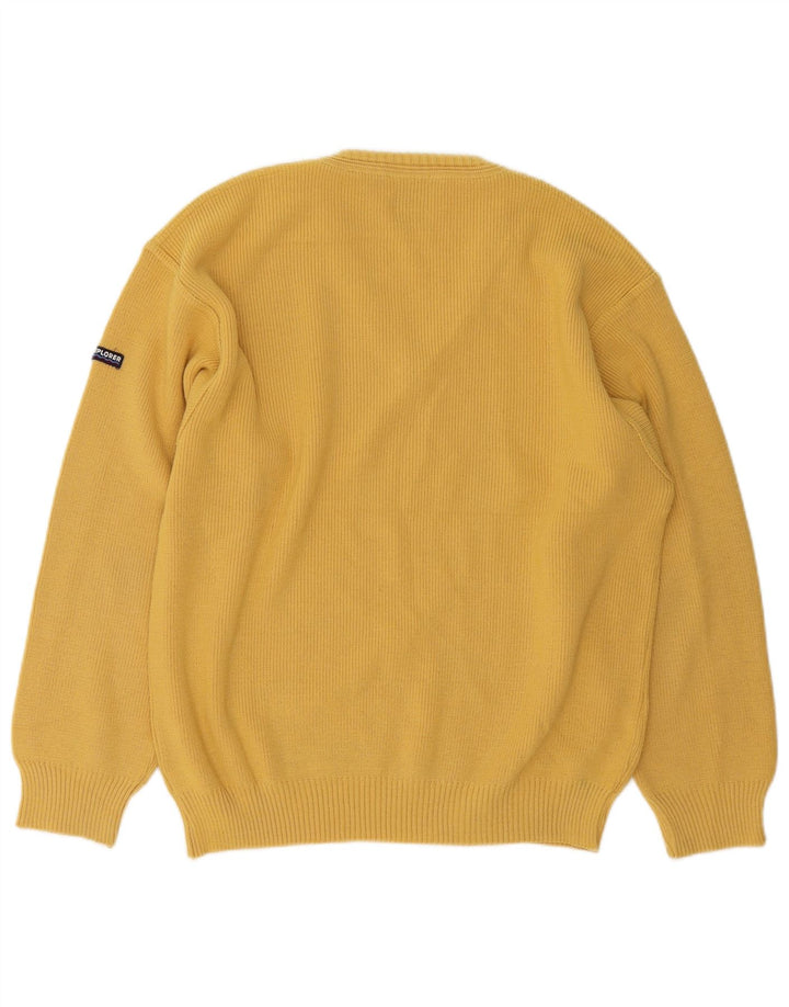 Explorer Herren-Pullover mit V-Ausschnitt, IT 50, mittelgelbe Wolle