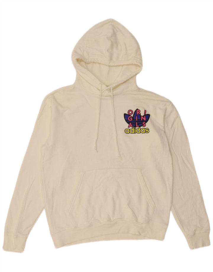 Adidas Herren Graphic Hoodie Pullover Mittelweiße Baumwolle