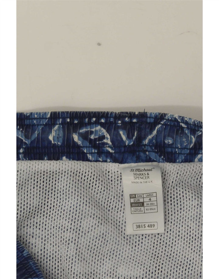 Marks & Spencer Herren-Badeshorts, groß, marineblau, geometrisch