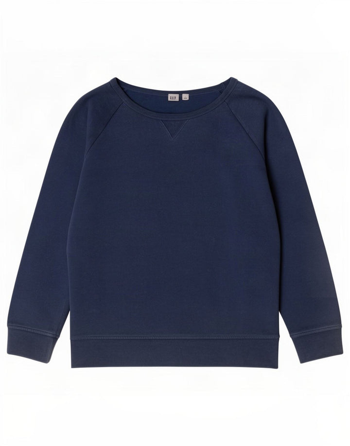 Gap Damen Sweatshirt-Pullover UK 14 Mittelblaue Baumwolle