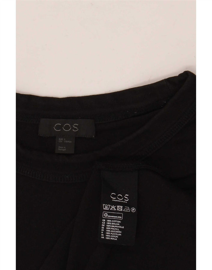 Cos Herren T-Shirt Top Small Schwarz Baumwolle