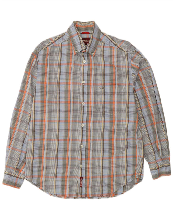 CARRERA Herrenhemd, klein, blau kariert, Baumwolle