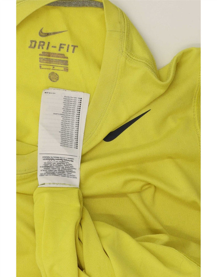 Nike Herren Dri Fit T-Shirt Top Small Gelb Polyester