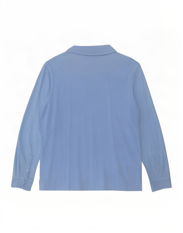 Polo Ralph Lauren Herren-Langarmhemd 2XL, blaue Baumwolle
