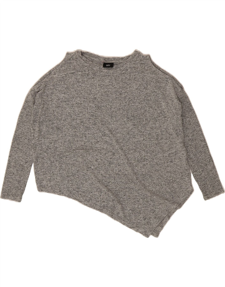 MOSSIMO Womens Oversized Crew Neck Jumper Sweater UK 10 Small Grey Flecked Vintage Mossimo and Second-Hand Mossimo from Messina Hembry 