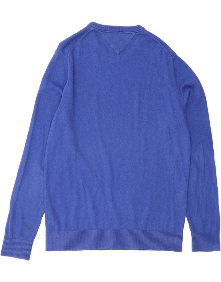 TOMMY HILFIGER Mens Crew Neck Jumper Sweater Large Blue Cotton Vintage Tommy Hilfiger and Second-Hand Tommy Hilfiger from Messina Hembry 