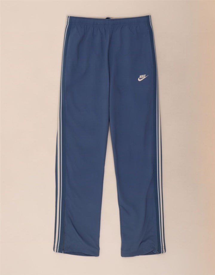 Nike Herren-Trainingshose aus mittelblau gestreiftem Nylon