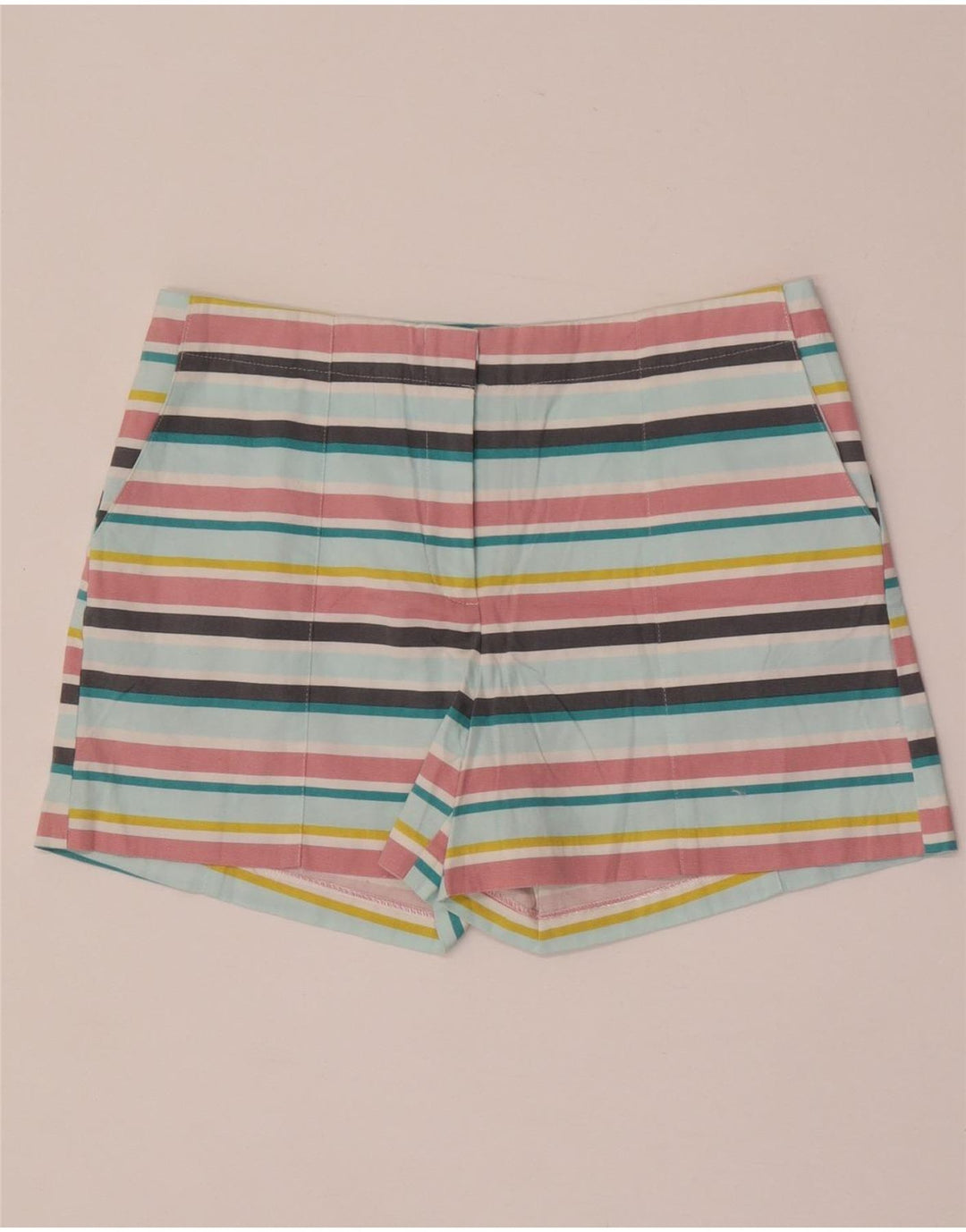 OASIS Damen Chino-Shorts UK 12 Medium W32 Mehrfarbig gestreifte Baumwolle