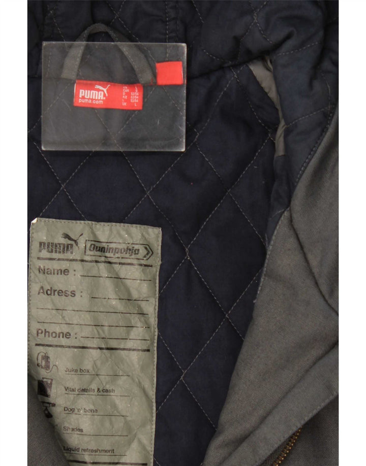 Puma Herren-Windbreakerjacke mit Kapuze, UK 40, große graue Baumwolle