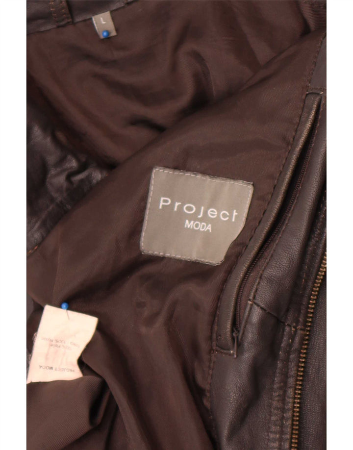 Project Herren Lederjacke UK 40 Large Braun