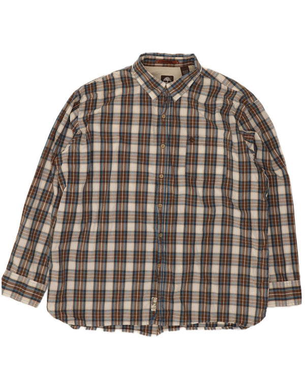 Timberland Herrenhemd 2XL braun kariert Baumwolle