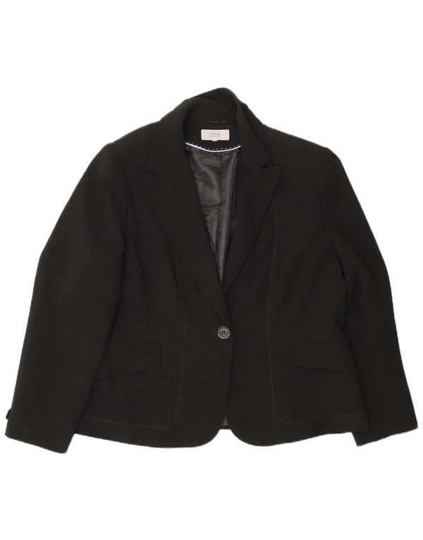 Marks & Spencer Damen 1-Knopf-Blazerjacke UK 18 XL Schwarz
