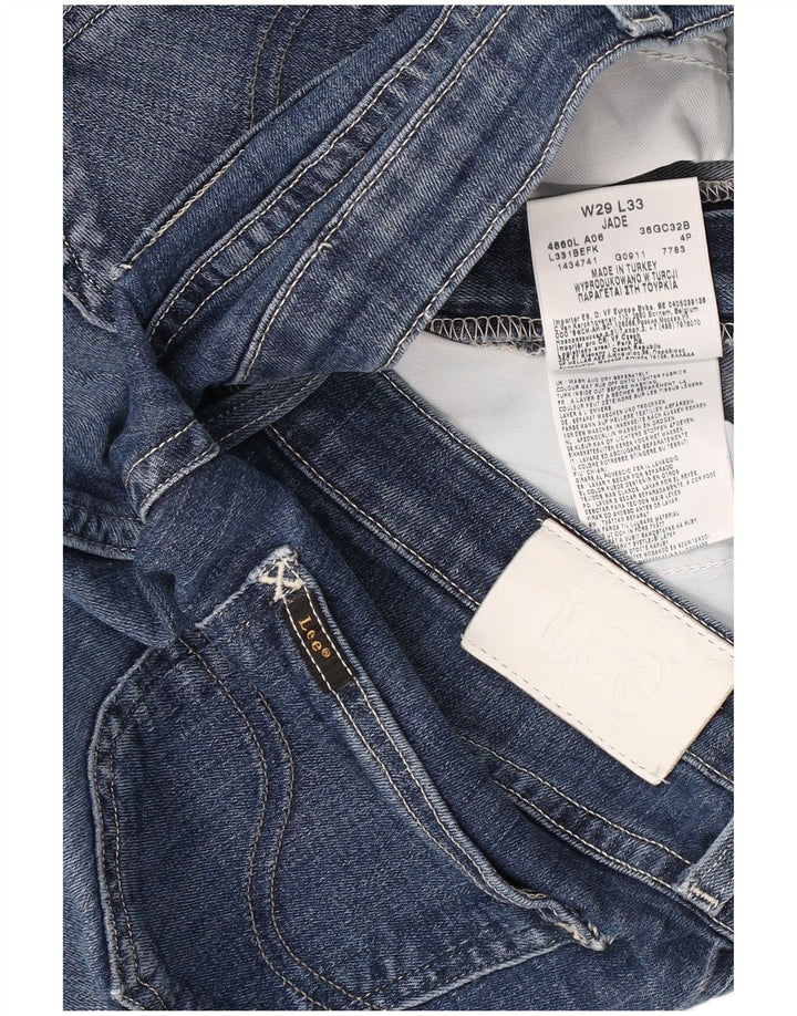 Lee Damen Jade Distressed Straight Jeans W29 L28 Blaue Baumwolle