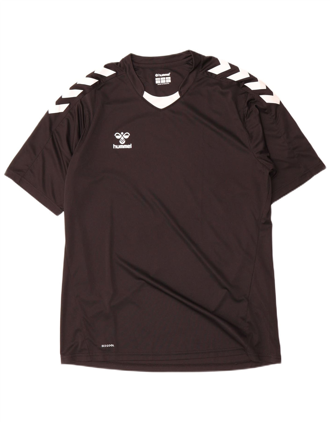 Hummel Herren-T-Shirt mit Grafik, groß, schwarzes Farbblock-Polyester