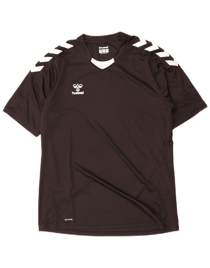 Hummel Herren-T-Shirt mit Grafik, groß, schwarzes Farbblock-Polyester