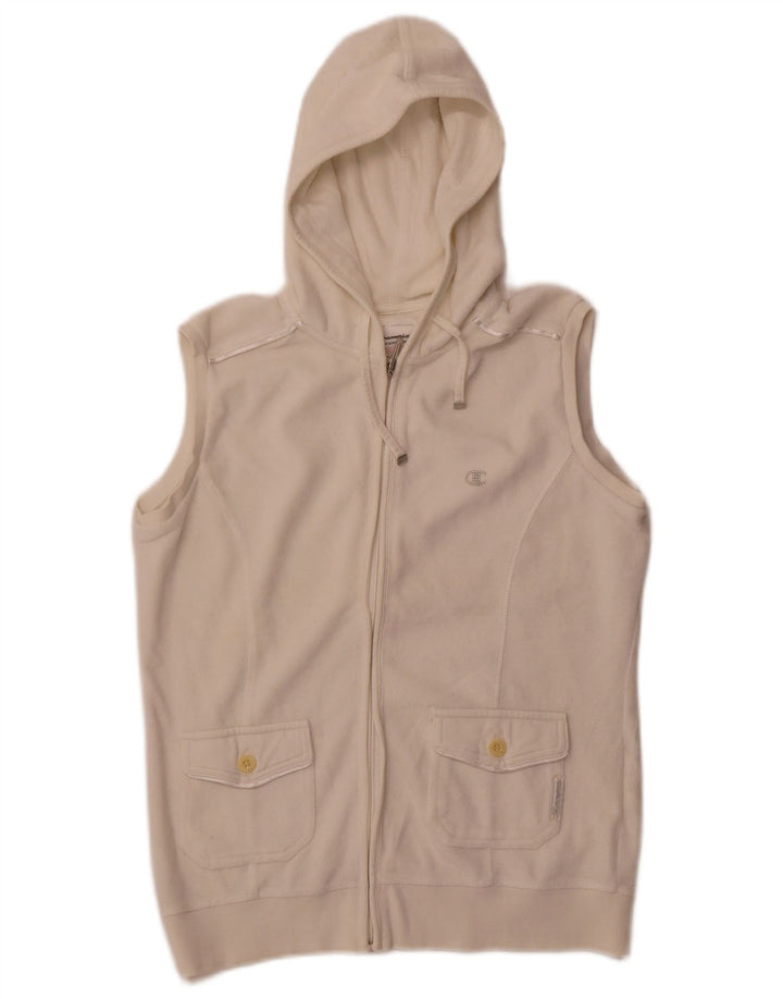 Champion Damen Heritage Fit Zip Hoodie Pullover UK 14 Mittelweiß