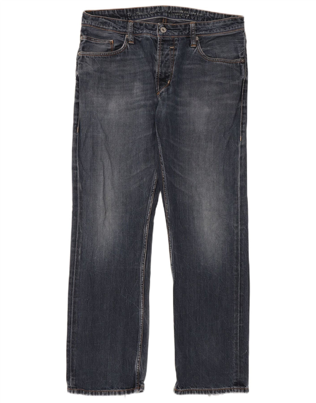 Mustang Herren Straight Jeans W34 L32 Blaue Baumwolle