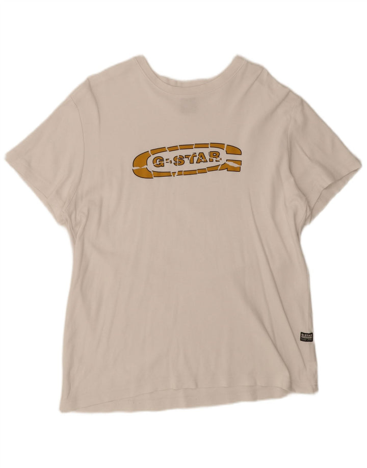 G-Star Herren T-Shirt mit Grafik, Größe L, Weiß