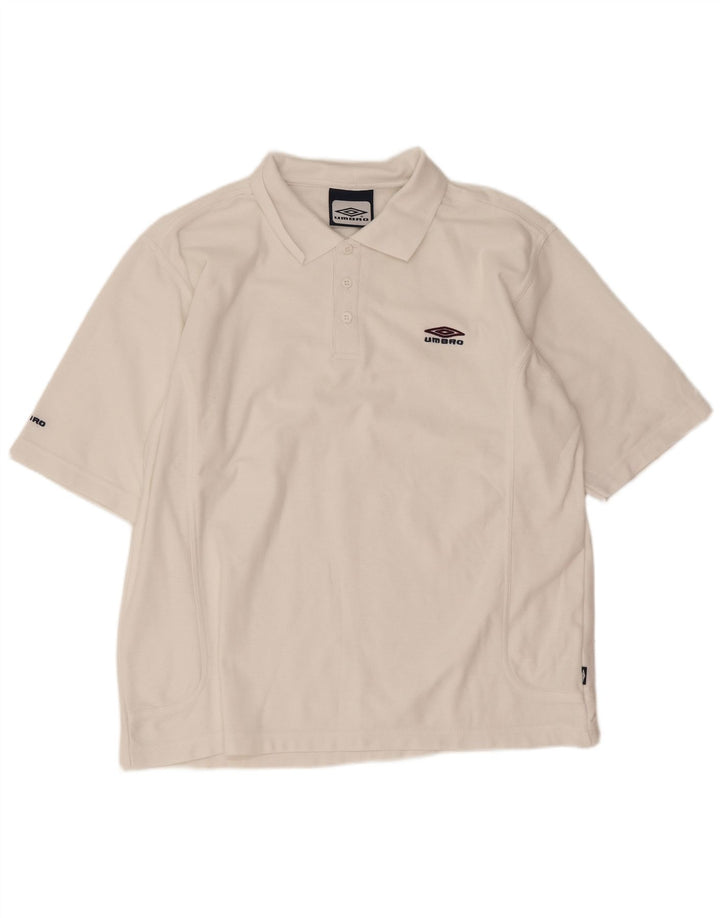 Umbro Herren-Poloshirt, groß, weiß, Polyester, Sport