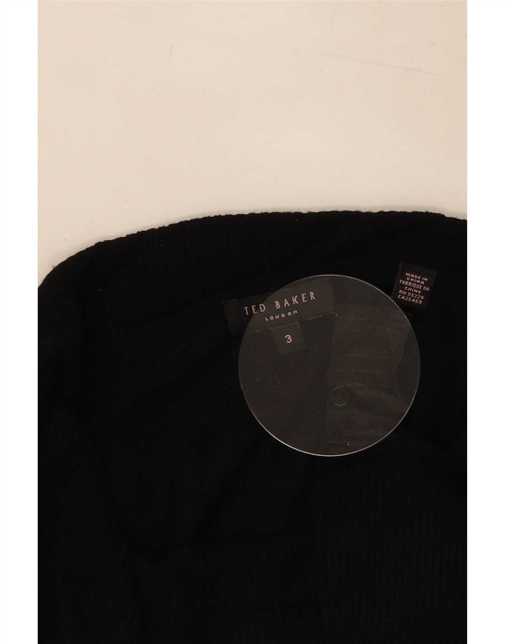 Ted Baker Rollkragenpullover für Damen, Größe 3, mittlere schwarze Viskose