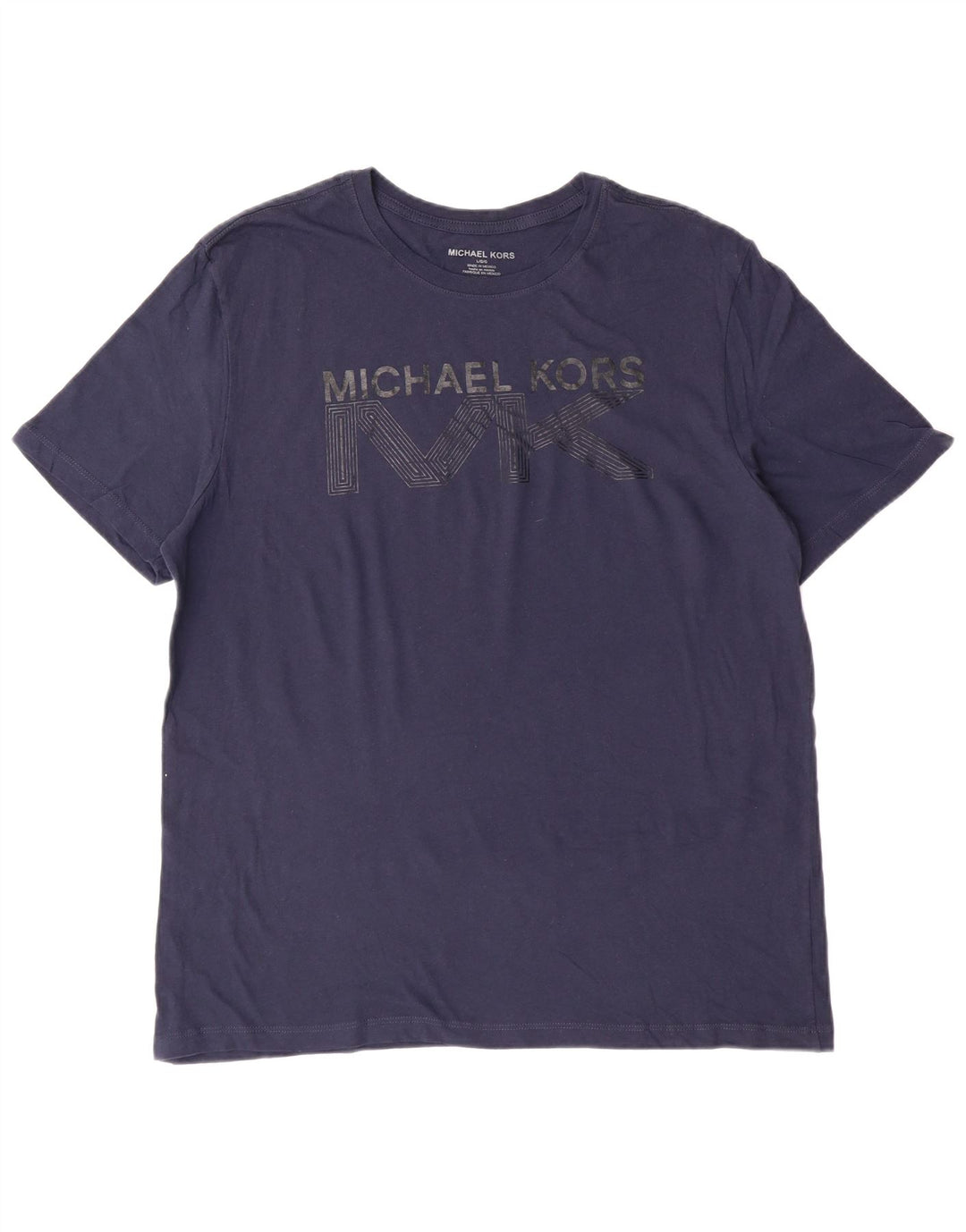 Michael Kors Herren-T-Shirt mit grafischem Motiv, groß, marineblau, Baumwolle