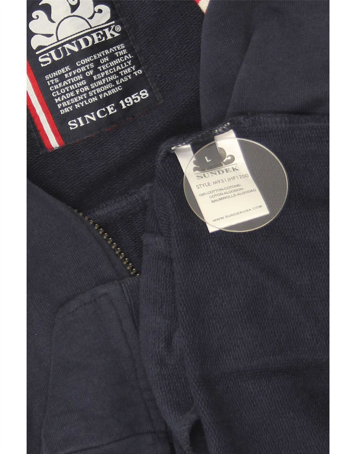 Sundek Herren-Trainingsanzug, Oberteil, Jacke, groß, marineblau, Baumwolle