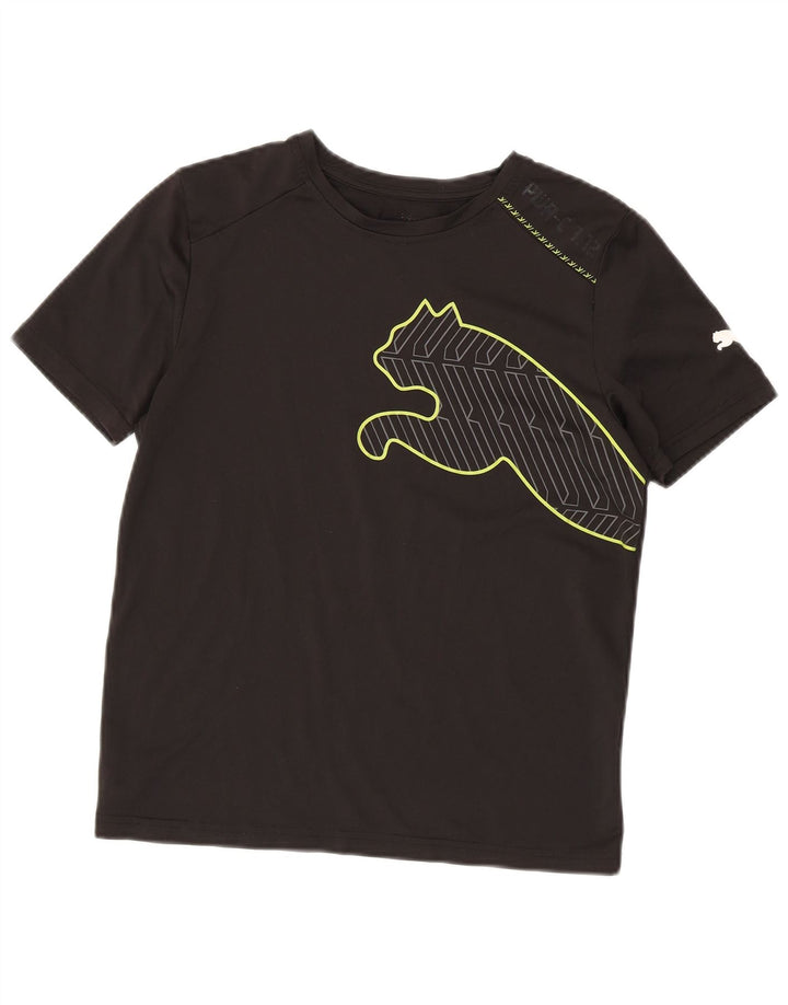Puma Damen Graphic T-Shirt Top UK 12 Medium Schwarz