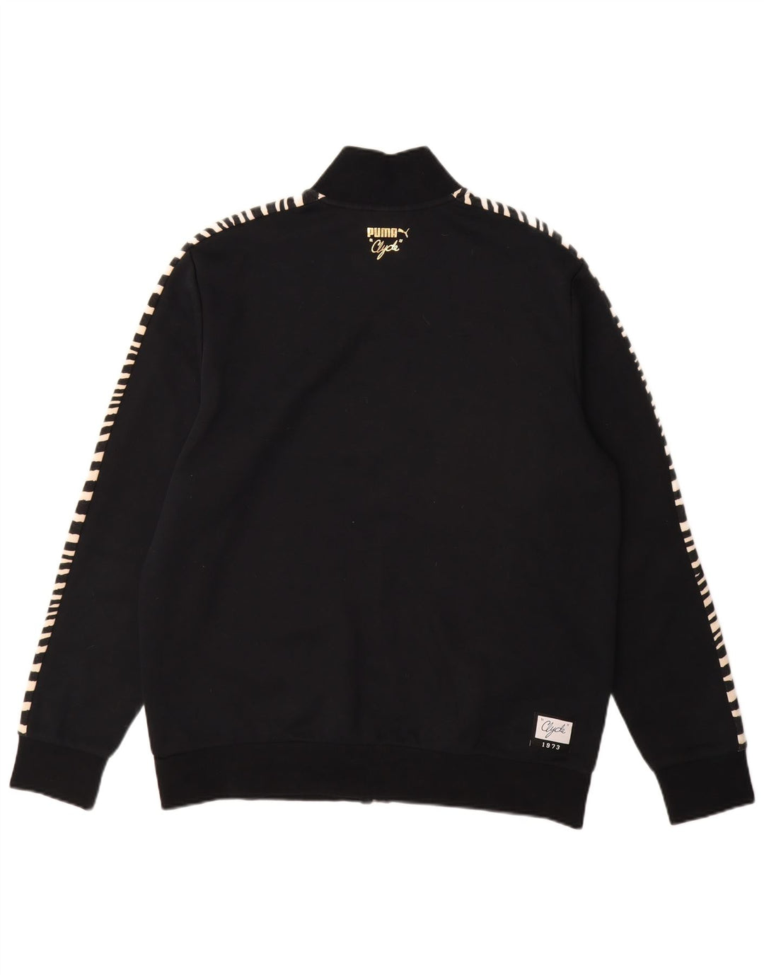 PUMA Herren Clyde Trainingsanzug Top Jacke Großes schwarzes Polyester mit Animal-Print