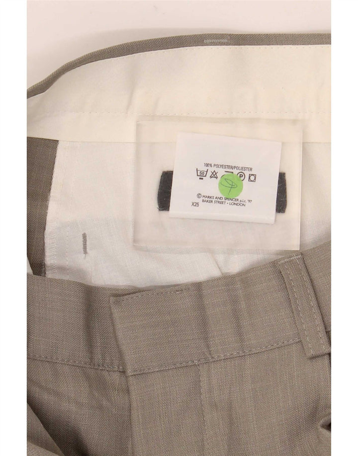 Marks & Spencer Herren-Freizeithose mit Pegged, W34, L33, grünes Polyester
